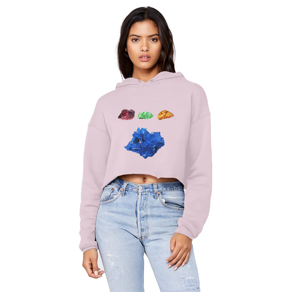 Minerals Unisex Cropped Raw Edge Boyfriend Hoodie