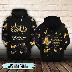 My soul know you are at peace - Personalized All Over Print Hoodie, Sympathy Gift Shirt
