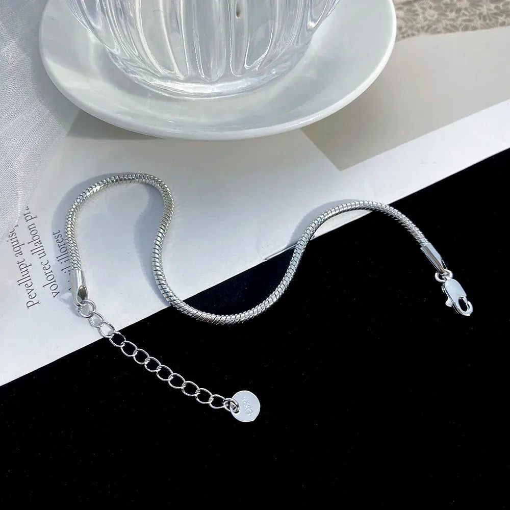 New Romantic Couple Bracelet Couple Style Snake Bone Simple Vegetarian Chain Valentine's Day Gift Male and Female Boho Evil Eye