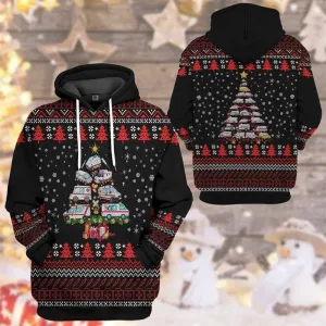 Paramedic Ambulance Christmas Tree All Over Print 3D Hoodie For Men And Women, Christmas Gift, Warm Winter Clothes, Best Outfit Christmas