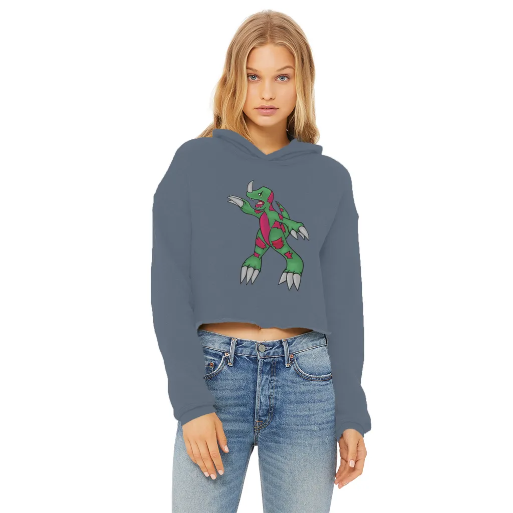 Recgor Ladies Cropped Raw Edge Hoodie