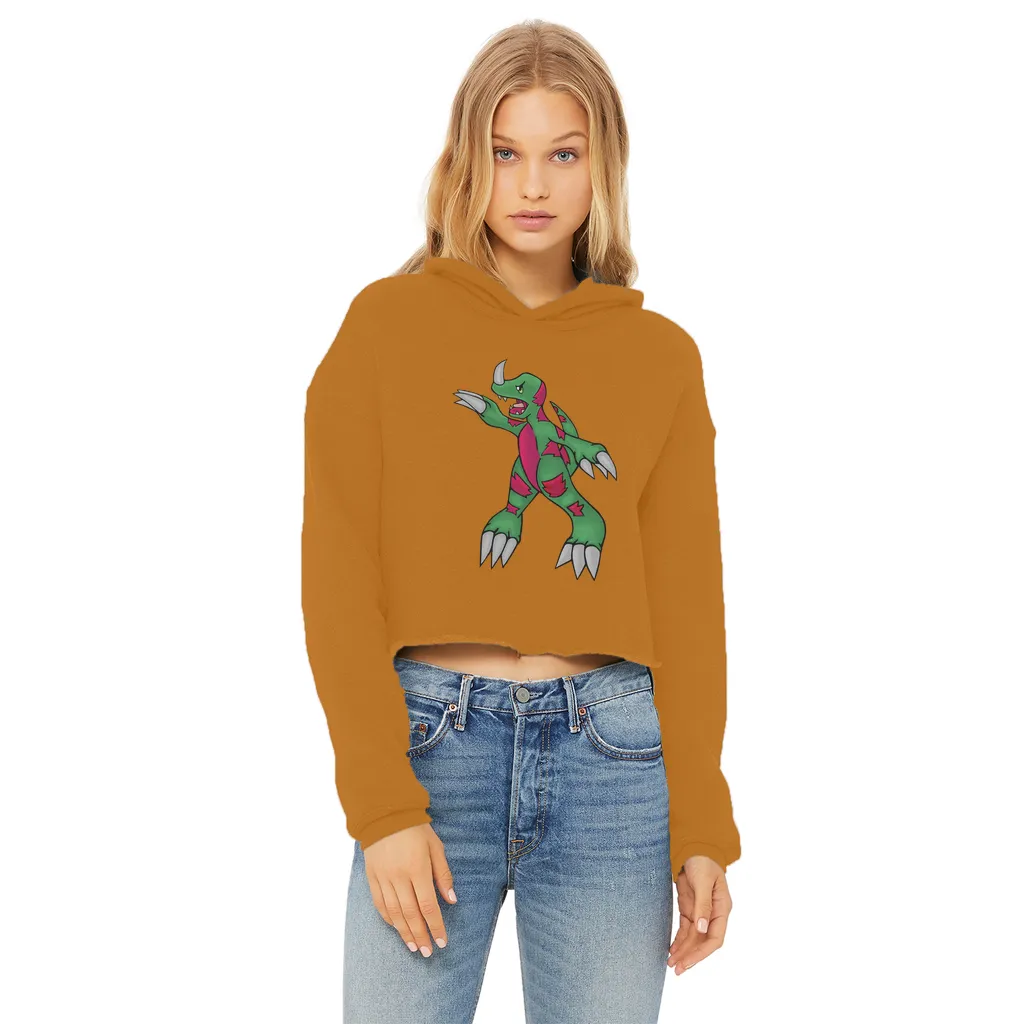 Recgor Ladies Cropped Raw Edge Hoodie