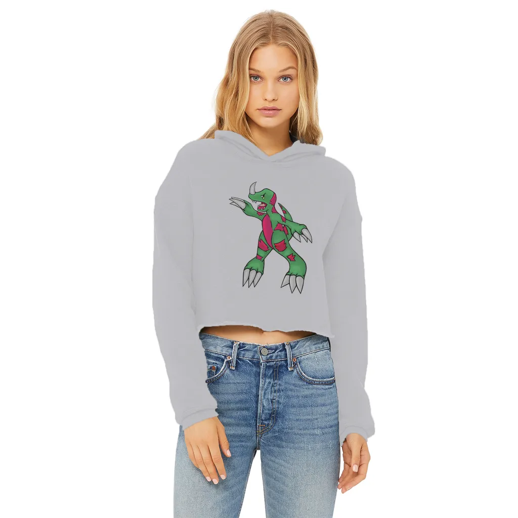 Recgor Ladies Cropped Raw Edge Hoodie