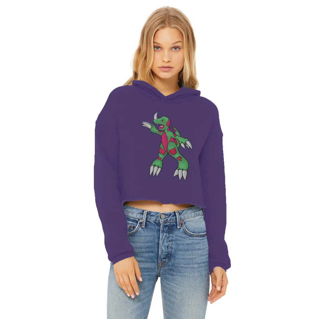 Recgor Ladies Cropped Raw Edge Hoodie