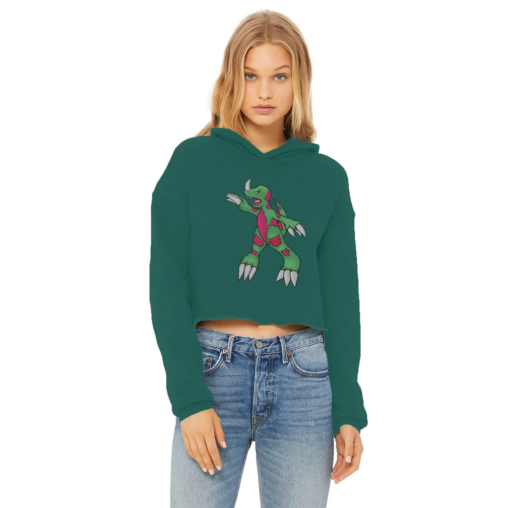 Recgor Ladies Cropped Raw Edge Hoodie