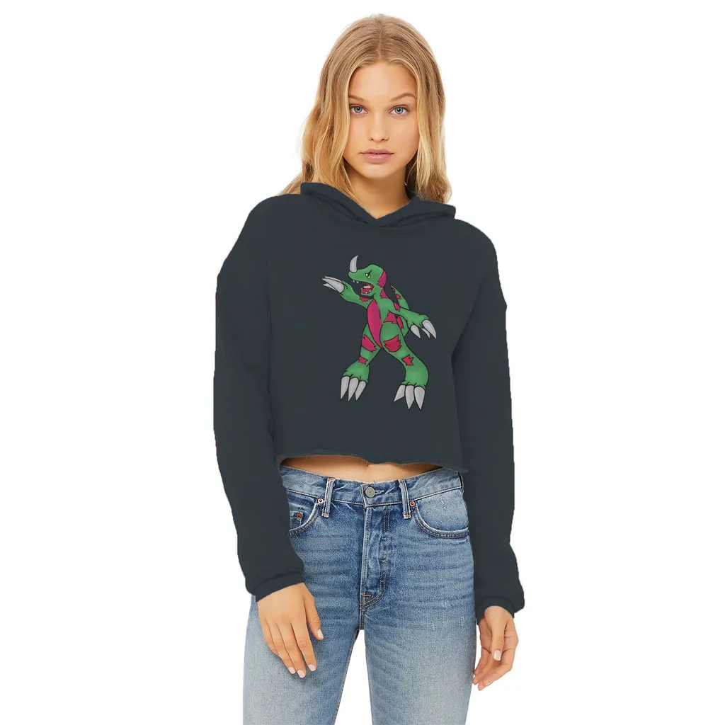 Recgor Ladies Cropped Raw Edge Hoodie