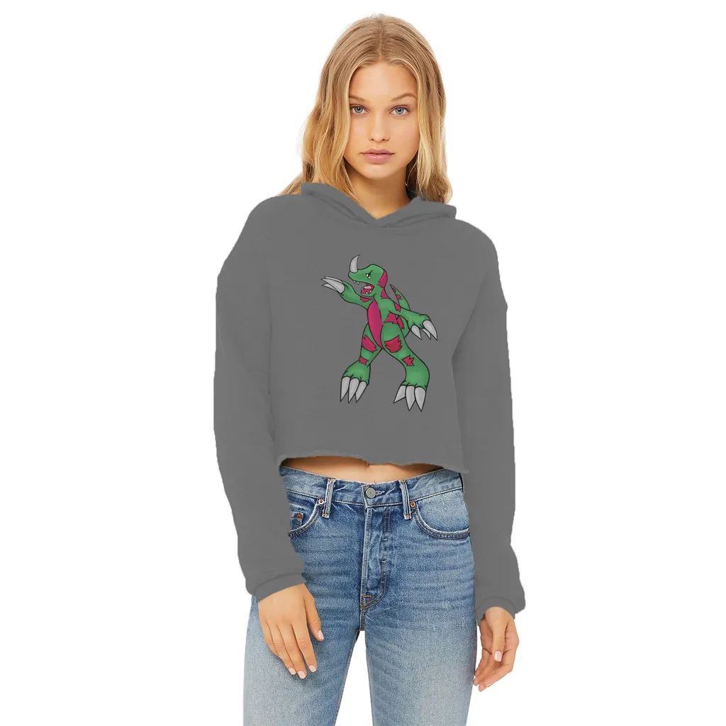 Recgor Ladies Cropped Raw Edge Hoodie