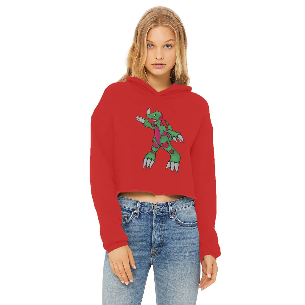 Recgor Ladies Cropped Raw Edge Hoodie