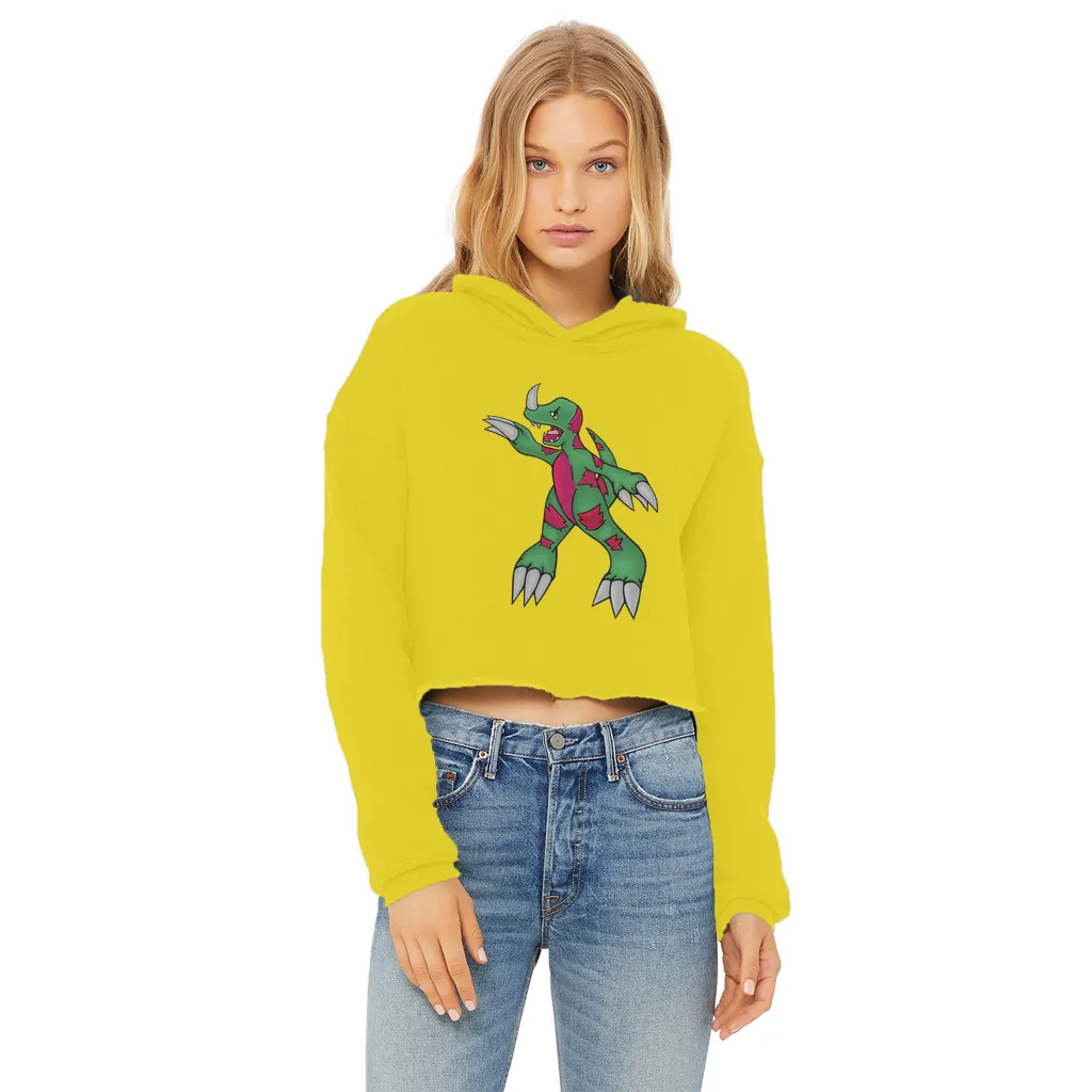 Recgor Ladies Cropped Raw Edge Hoodie