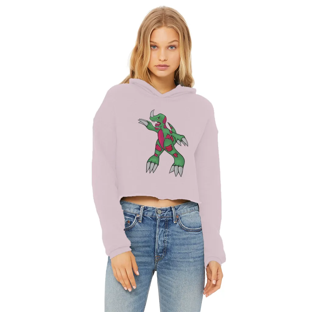 Recgor Ladies Cropped Raw Edge Hoodie