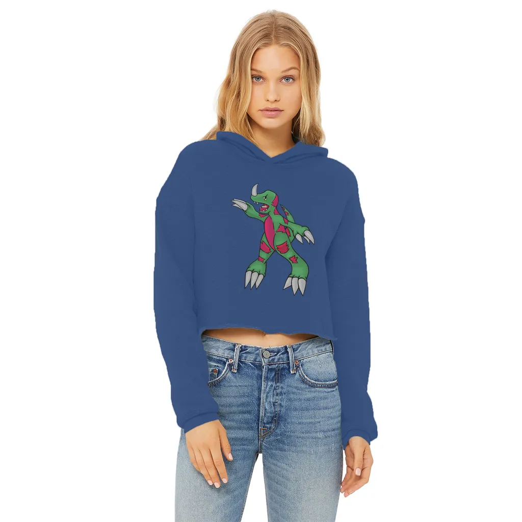 Recgor Ladies Cropped Raw Edge Hoodie