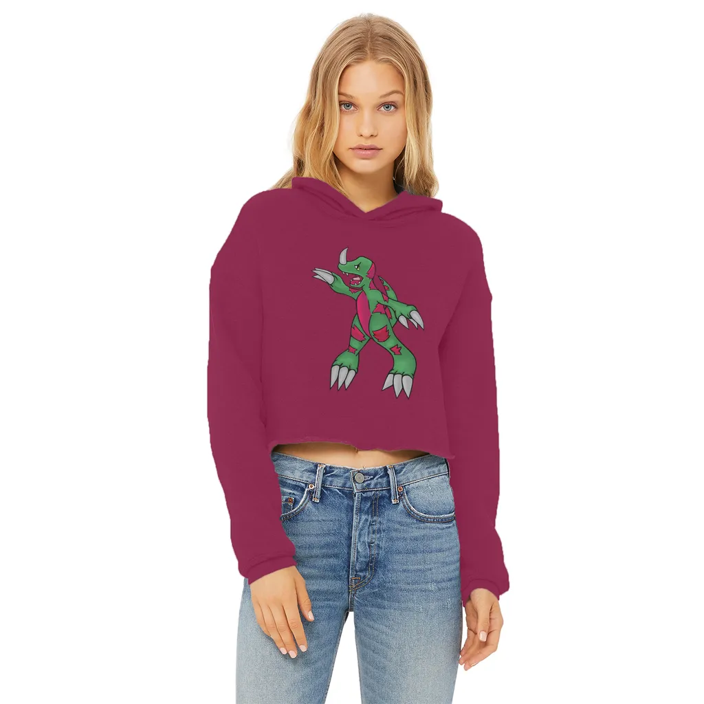 Recgor Ladies Cropped Raw Edge Hoodie