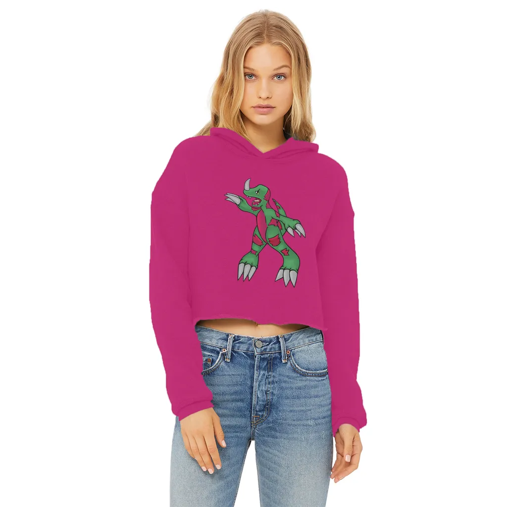 Recgor Ladies Cropped Raw Edge Hoodie