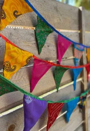 Recycled Sari Pennant Garland