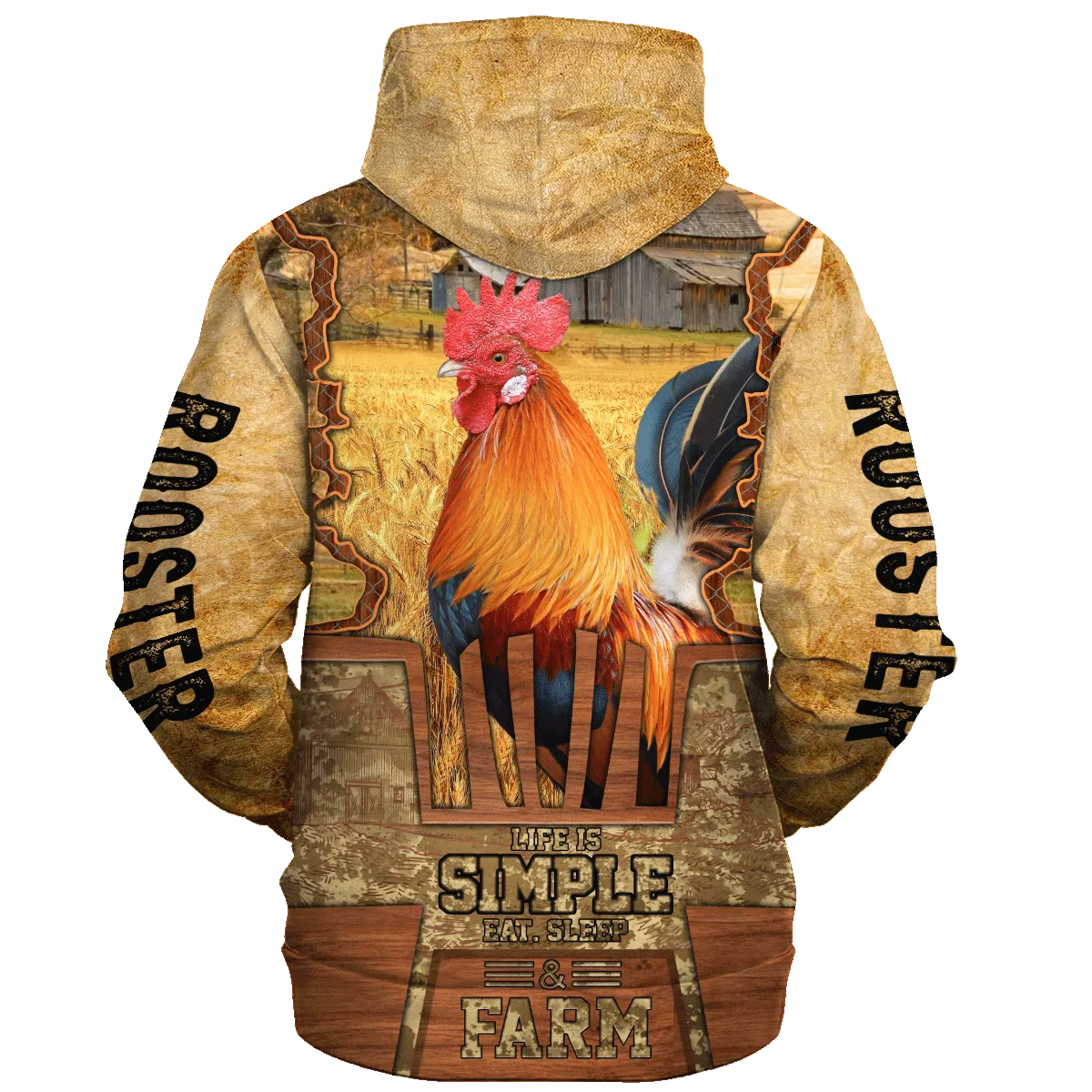 Rooster Life Is Simple A Farm Hoodie, Chicken Hoodie For Men Women