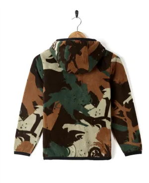 Saltrock  Communicado - Kids Camo Zip Fleece - Dark Green