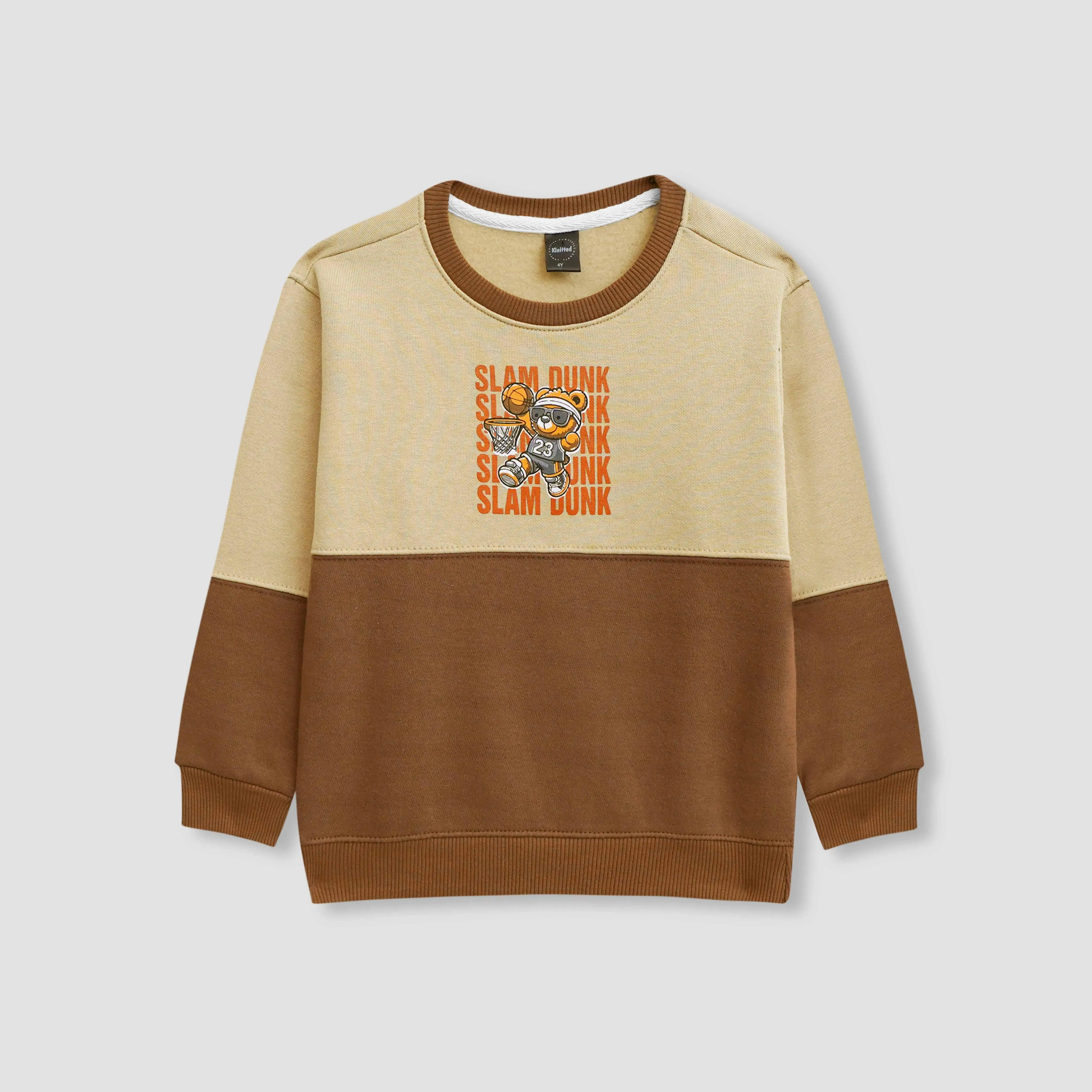 Slam Dunk Printed Cut & Sew Sweatshirt in fleece for Kids