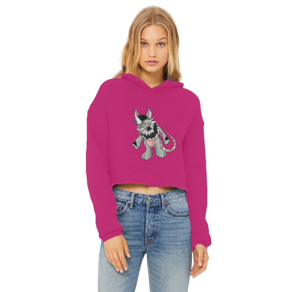 Snibble Ladies Cropped Raw Edge Hoodie