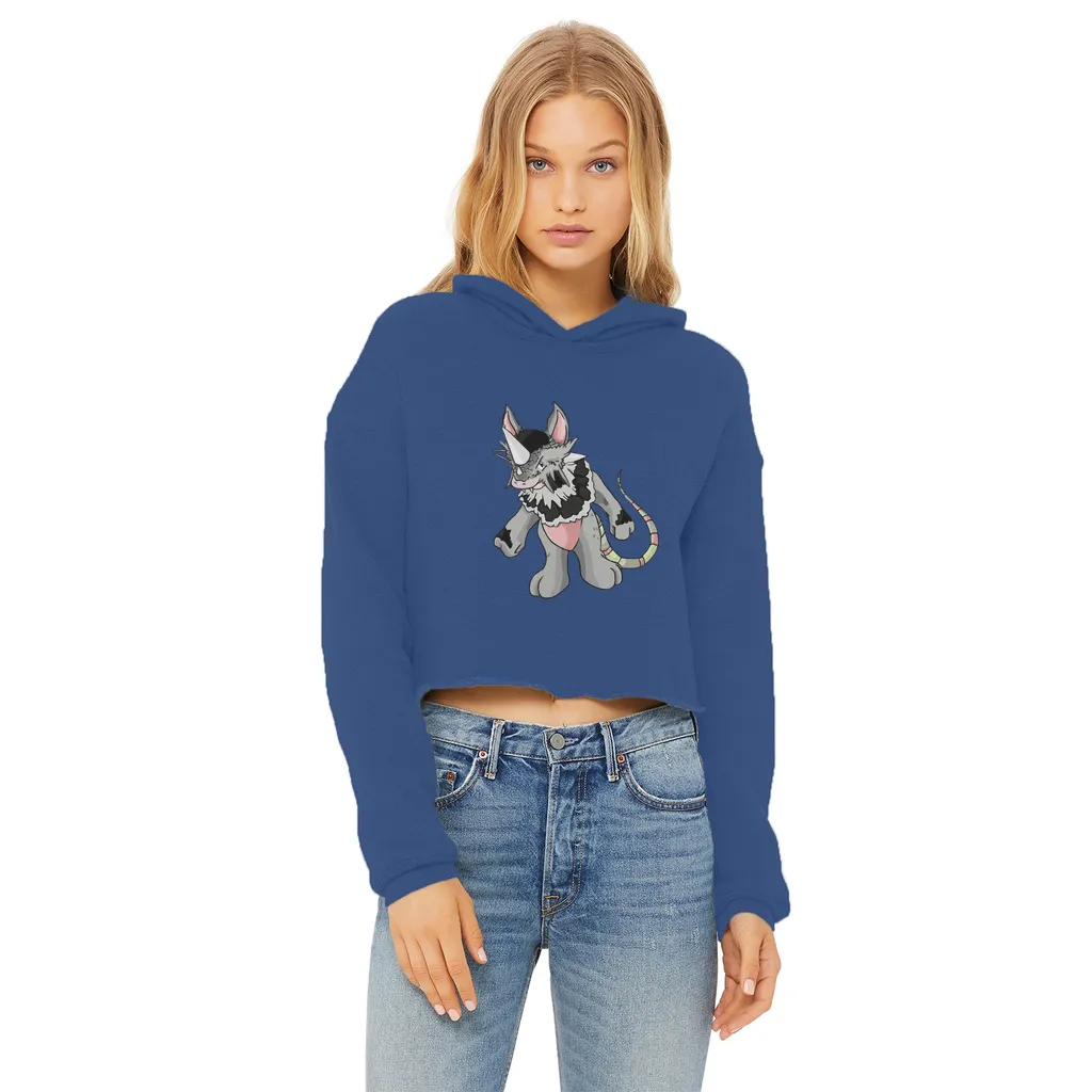 Snibble Ladies Cropped Raw Edge Hoodie