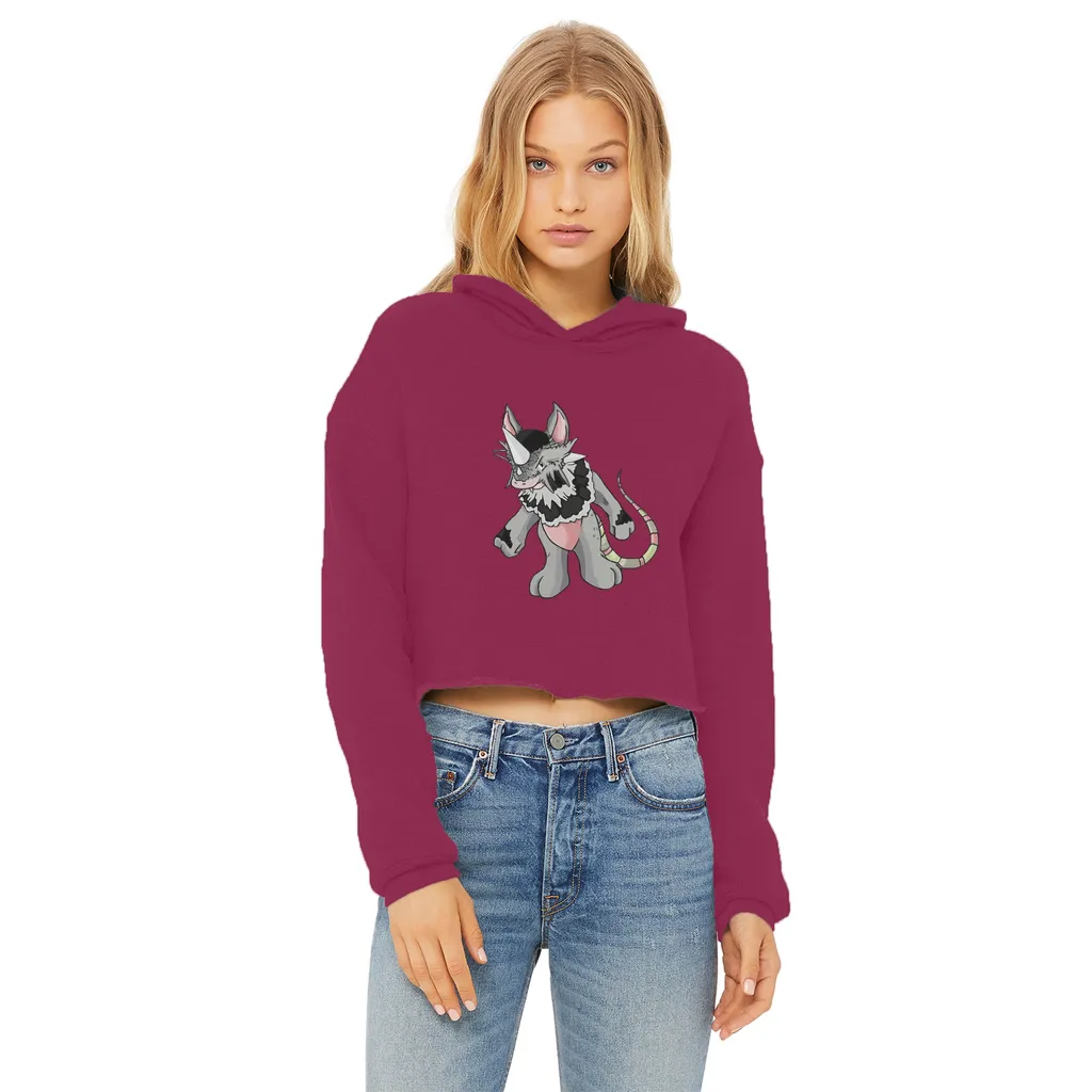 Snibble Ladies Cropped Raw Edge Hoodie