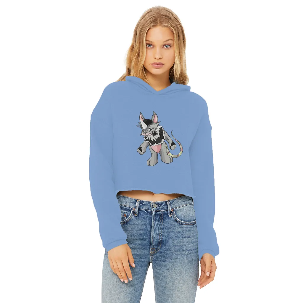 Snibble Ladies Cropped Raw Edge Hoodie