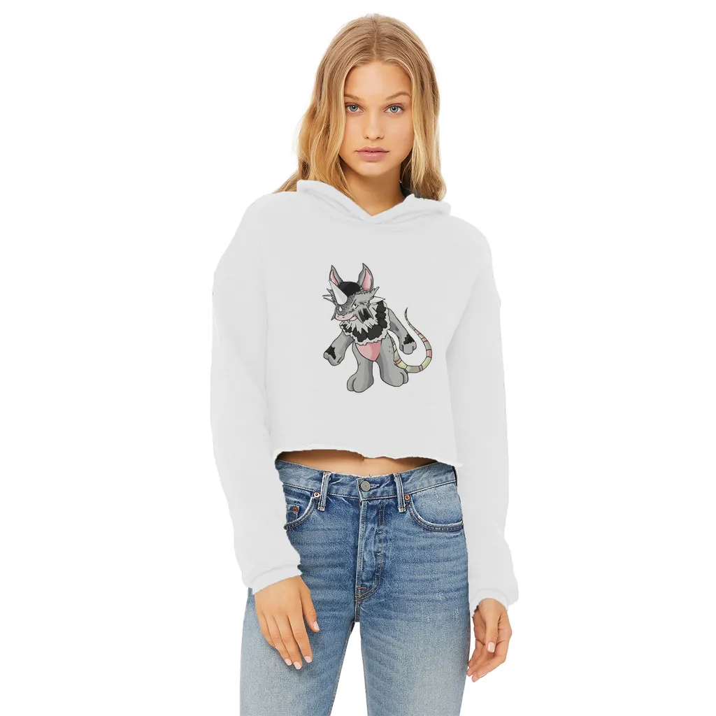 Snibble Ladies Cropped Raw Edge Hoodie