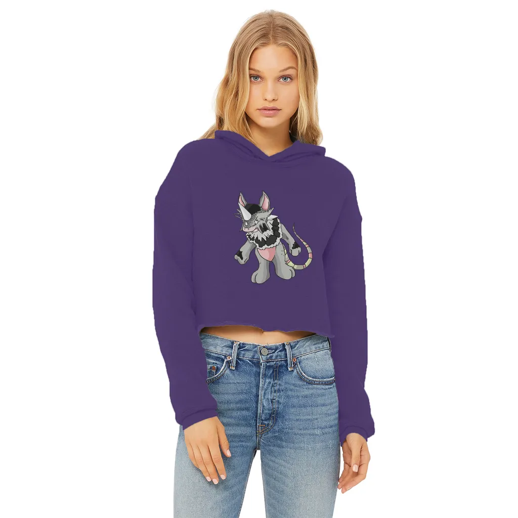 Snibble Ladies Cropped Raw Edge Hoodie