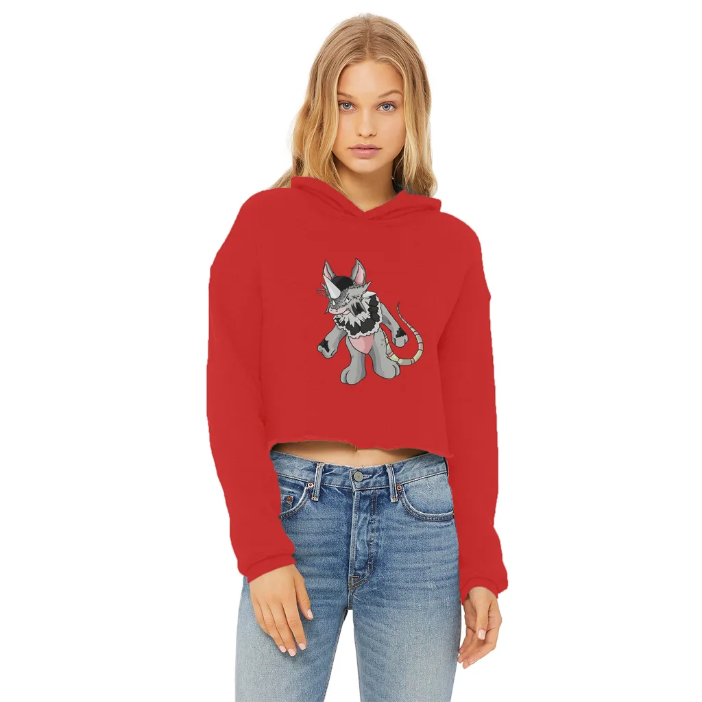 Snibble Ladies Cropped Raw Edge Hoodie