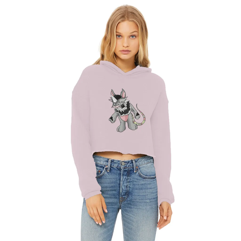 Snibble Ladies Cropped Raw Edge Hoodie
