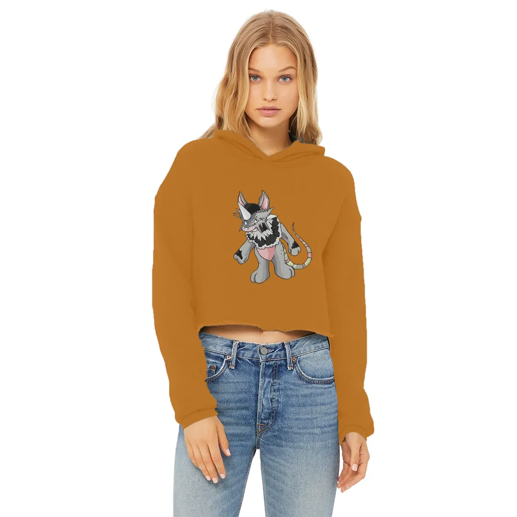 Snibble Ladies Cropped Raw Edge Hoodie