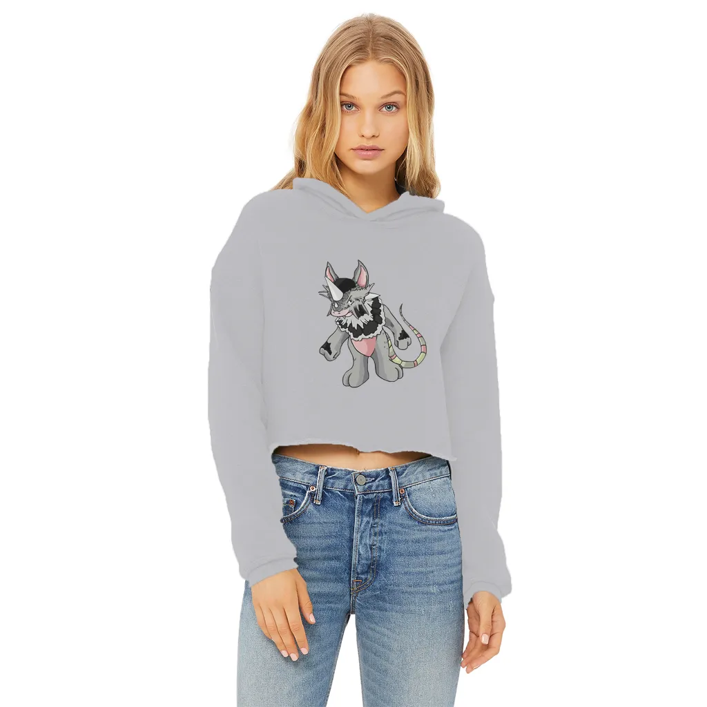Snibble Ladies Cropped Raw Edge Hoodie