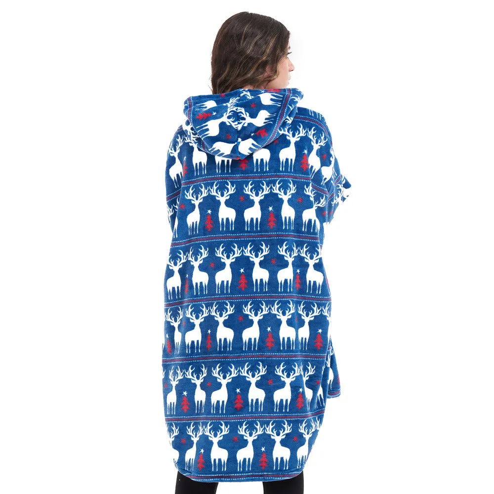 Snuggs Blanket Hoodie Dark blue Christmas