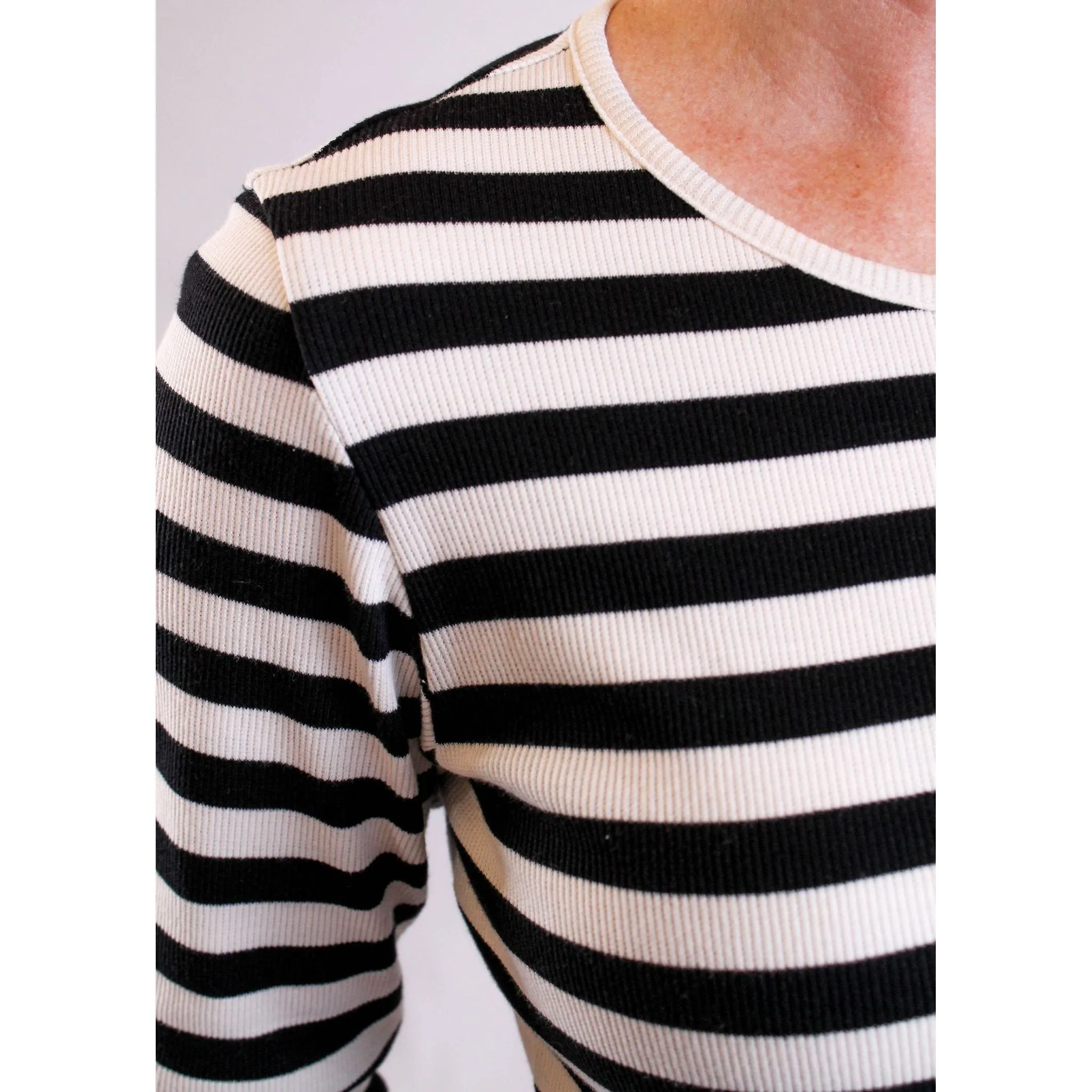 Soya Concept Long Sleeve Tee Shirt with Stripes