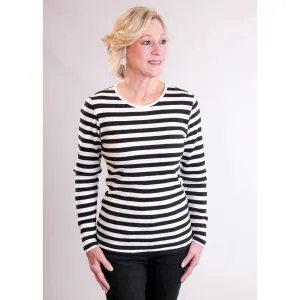 Soya Concept Long Sleeve Tee Shirt with Stripes