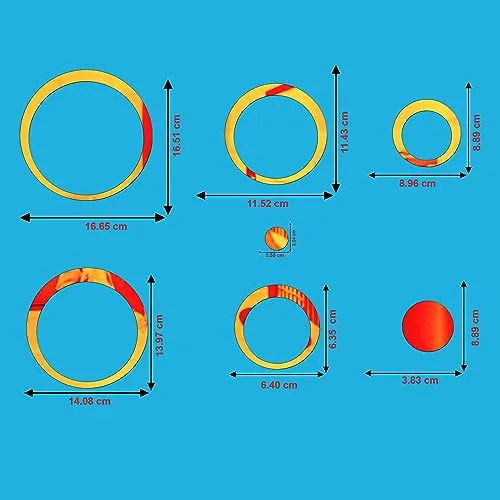StarLaser Acrylic Round 5 Rings and Dots Golden Wall Mirror Stickers for Hall Room, Bed Room, Kitchen Living Room Kids Room