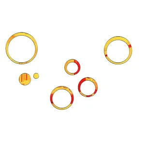 StarLaser Acrylic Round 5 Rings and Dots Golden Wall Mirror Stickers for Hall Room, Bed Room, Kitchen Living Room Kids Room