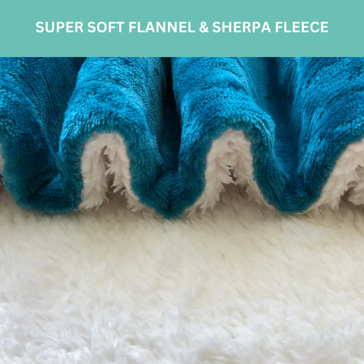Teal Flannel Sherpa Heated Throw INTELI-TEMP
