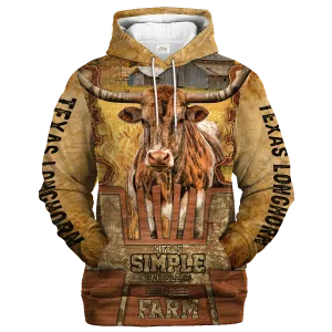 Texas Longhorn Life Is Simple A Farm Hoodie