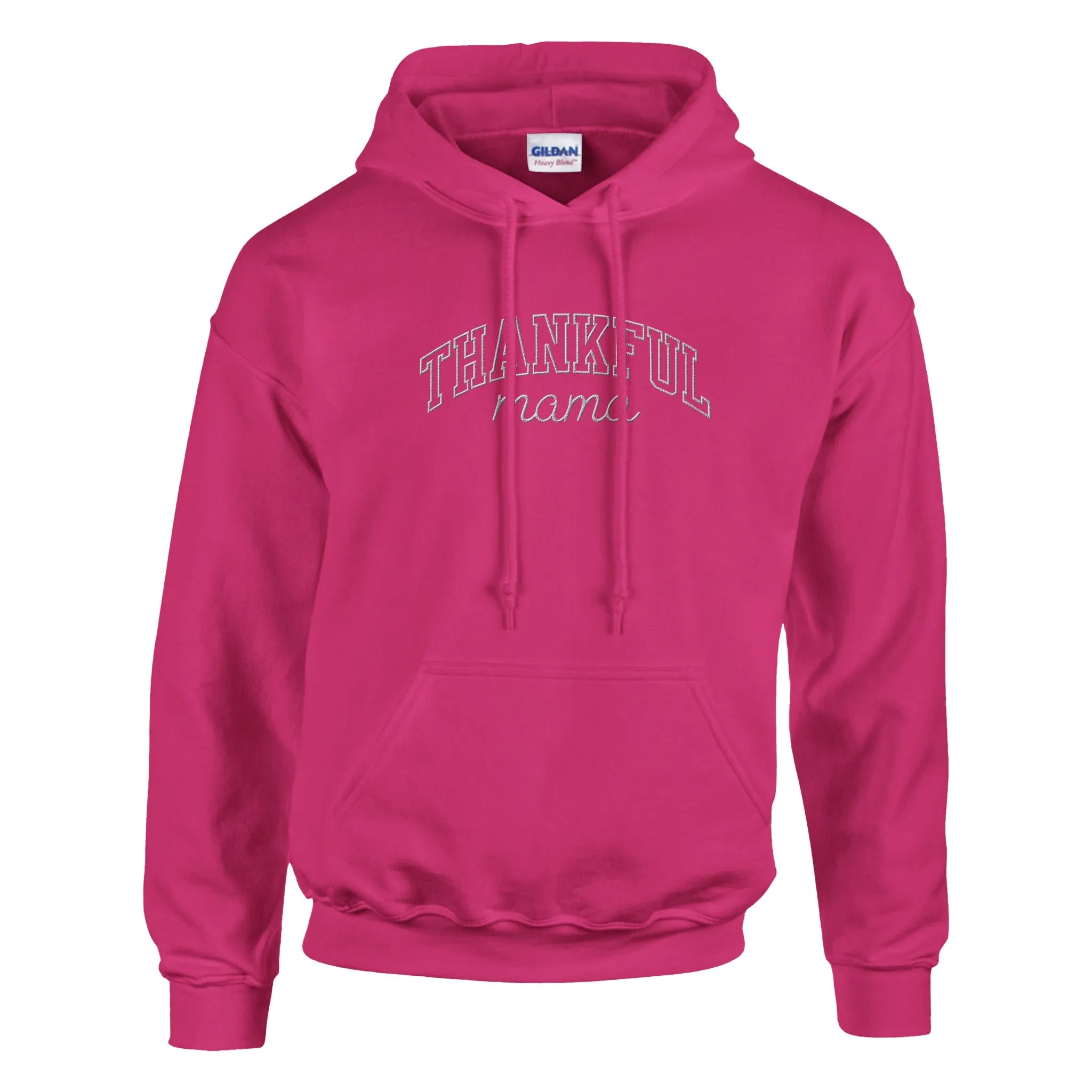 Thankful Mama Embroidered Cozy Hoodie (white stitches)