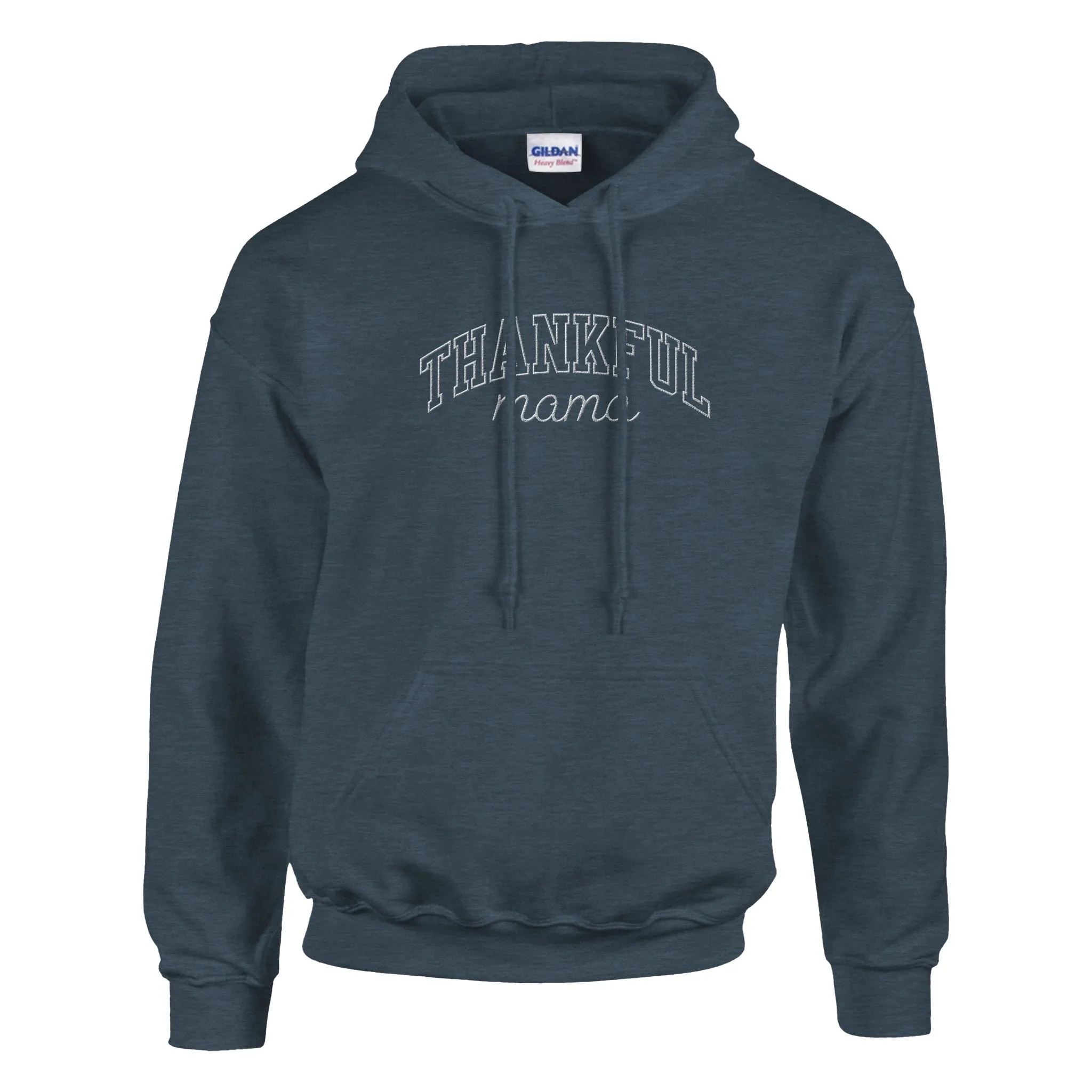 Thankful Mama Embroidered Cozy Hoodie (white stitches)