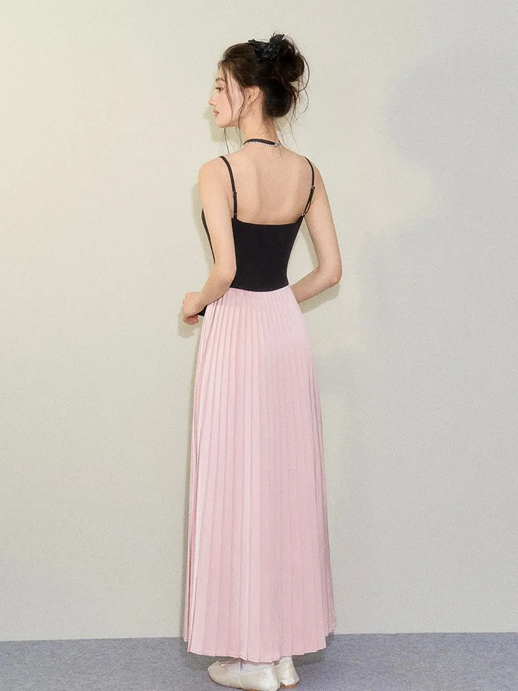 [UNDERPASS] Ribbon Love Blackpink Color Match Midi Dress