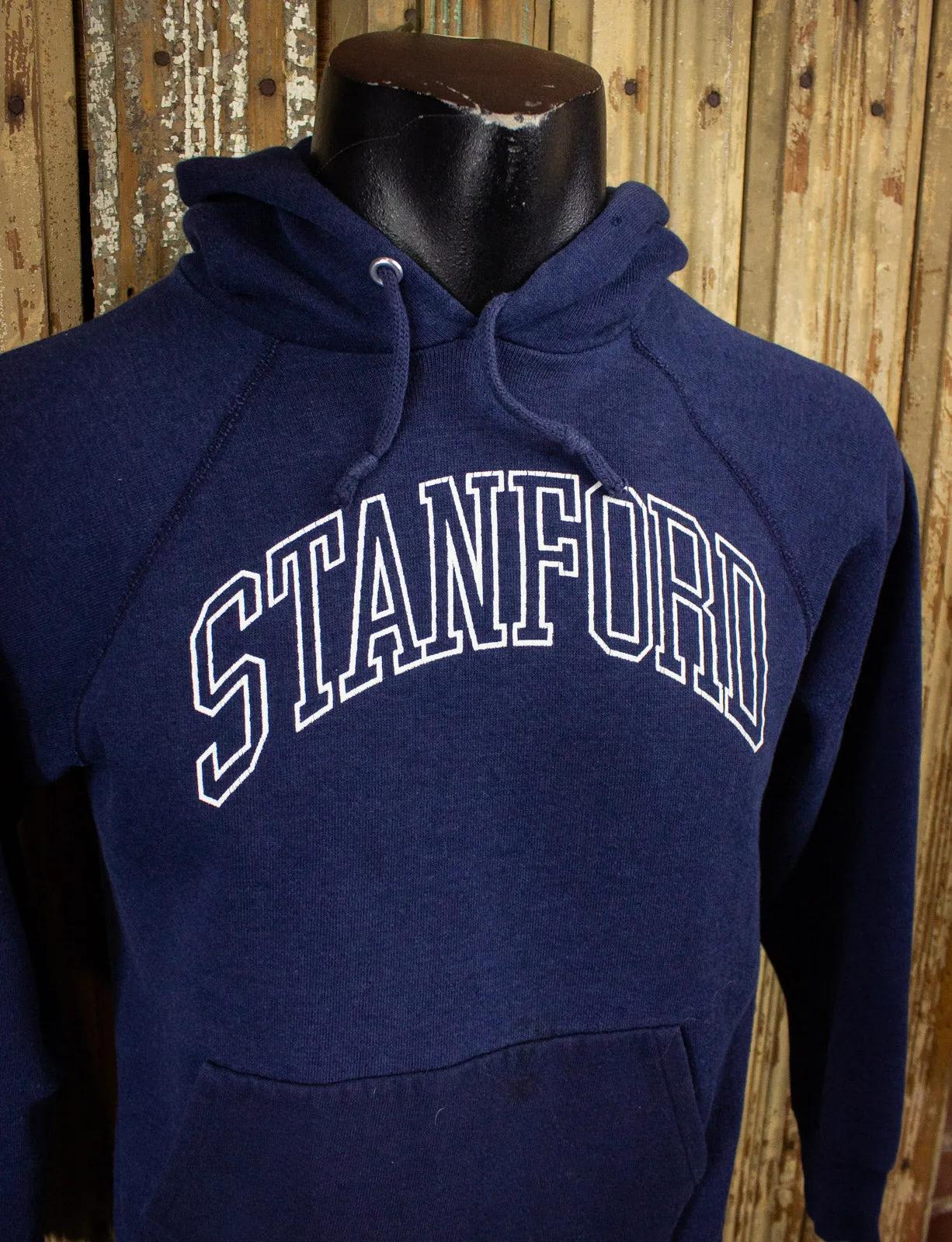 Vintage Stanford University Hoodie 70s Navy Blue Small