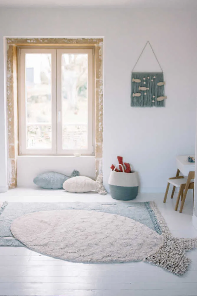 WASHABLE COTTON RUG BIG FISH