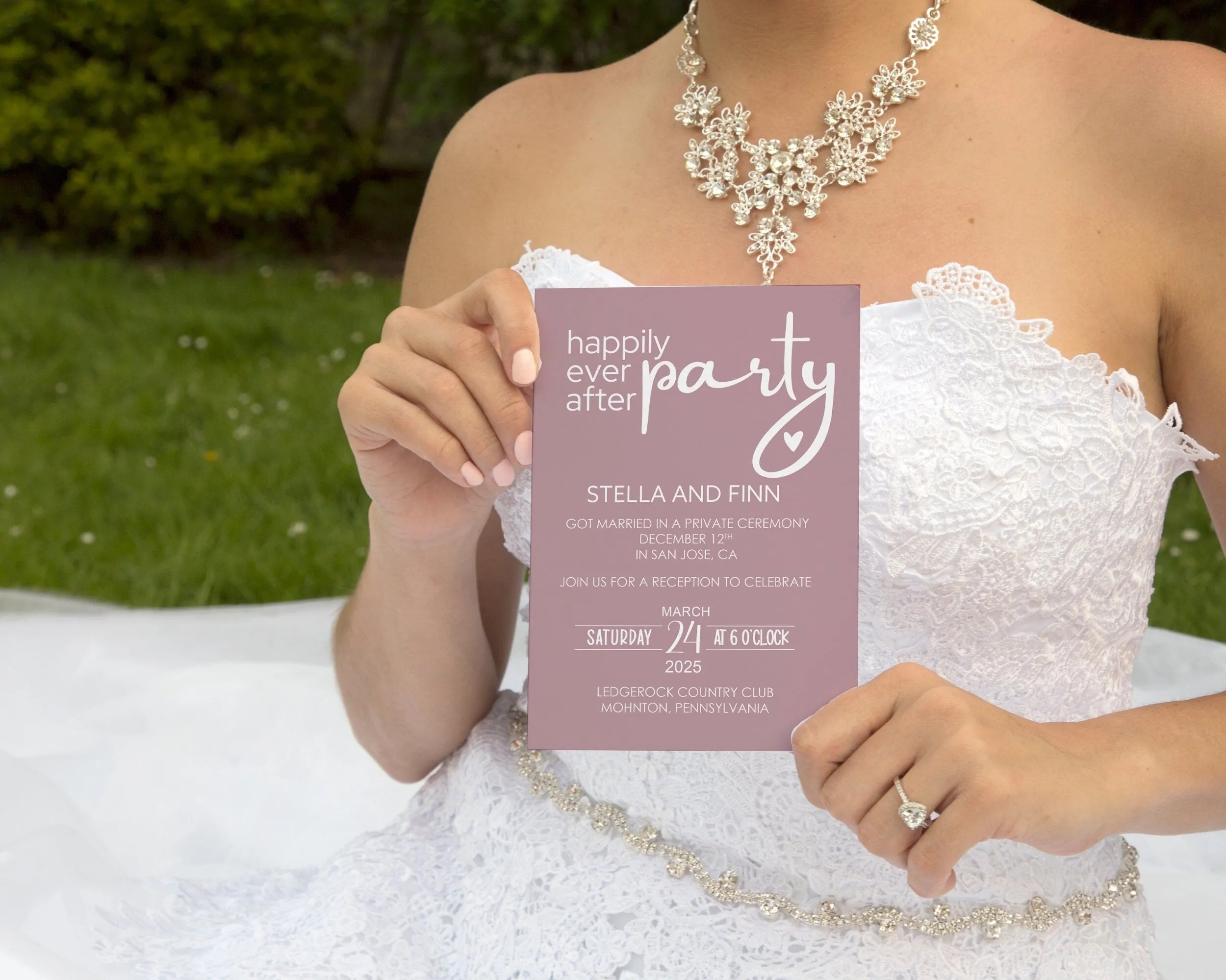 Whispering Lilac Invitations for Happily Ever After Reception Personalized