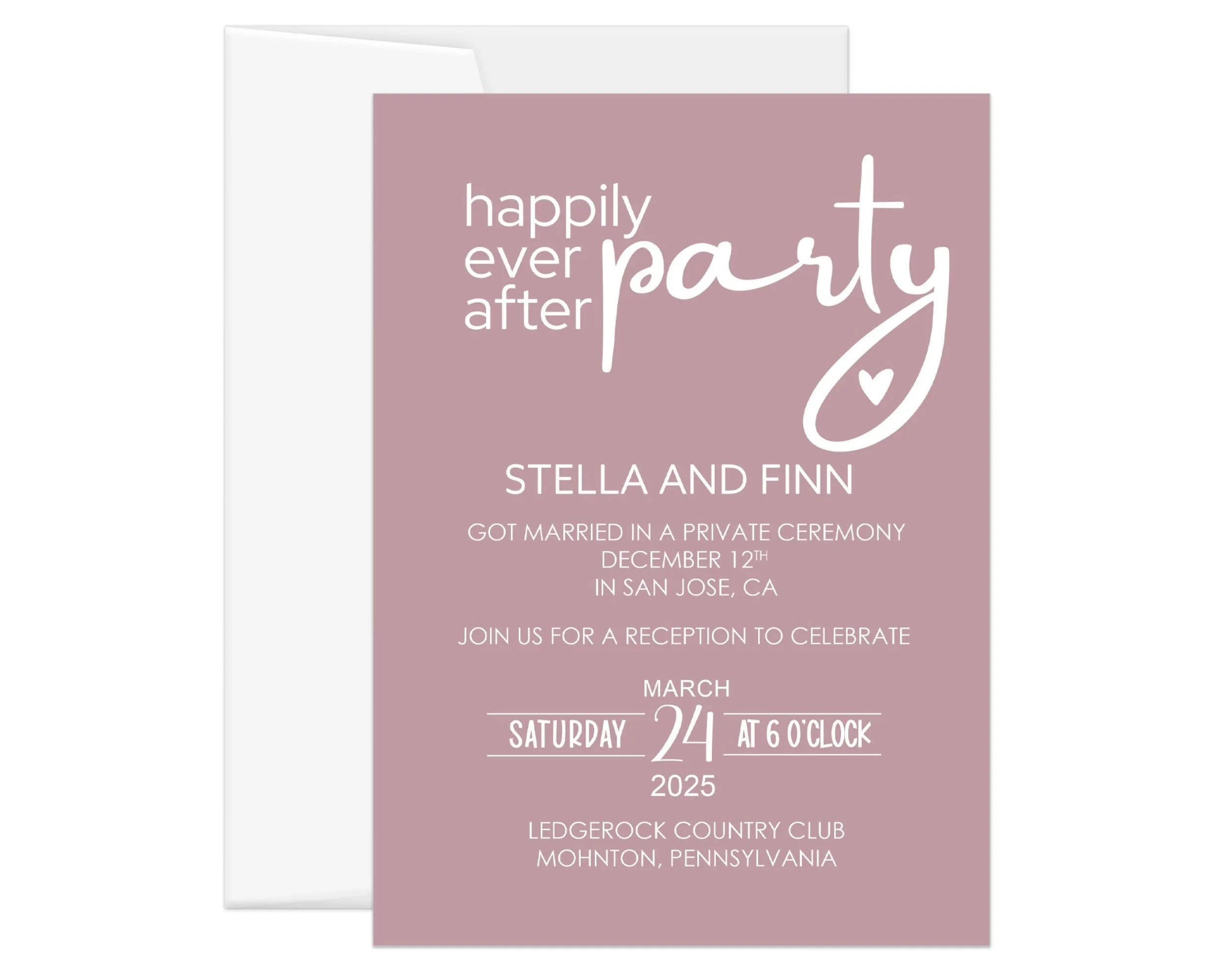 Whispering Lilac Invitations for Happily Ever After Reception Personalized