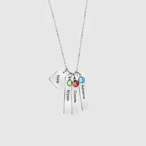Women's Personalized Name Birthday Stone Necklace