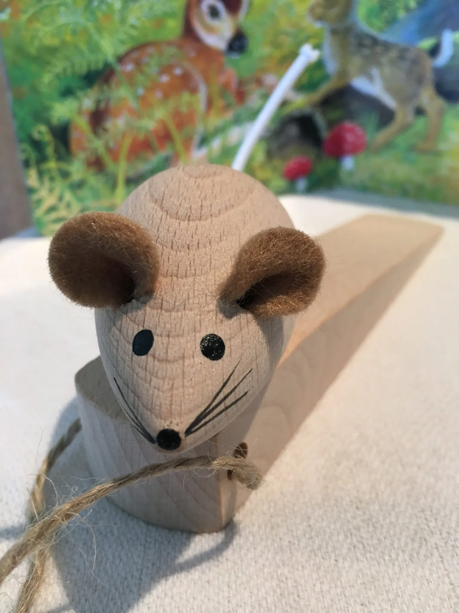 Wooden Door Stopper - Mouse