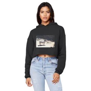 Zebra Unisex Cropped Raw Edge Boyfriend Hoodie